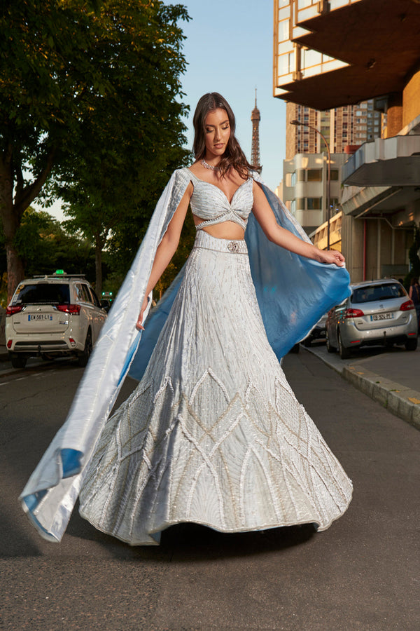 Ice Blue Lehenga Set