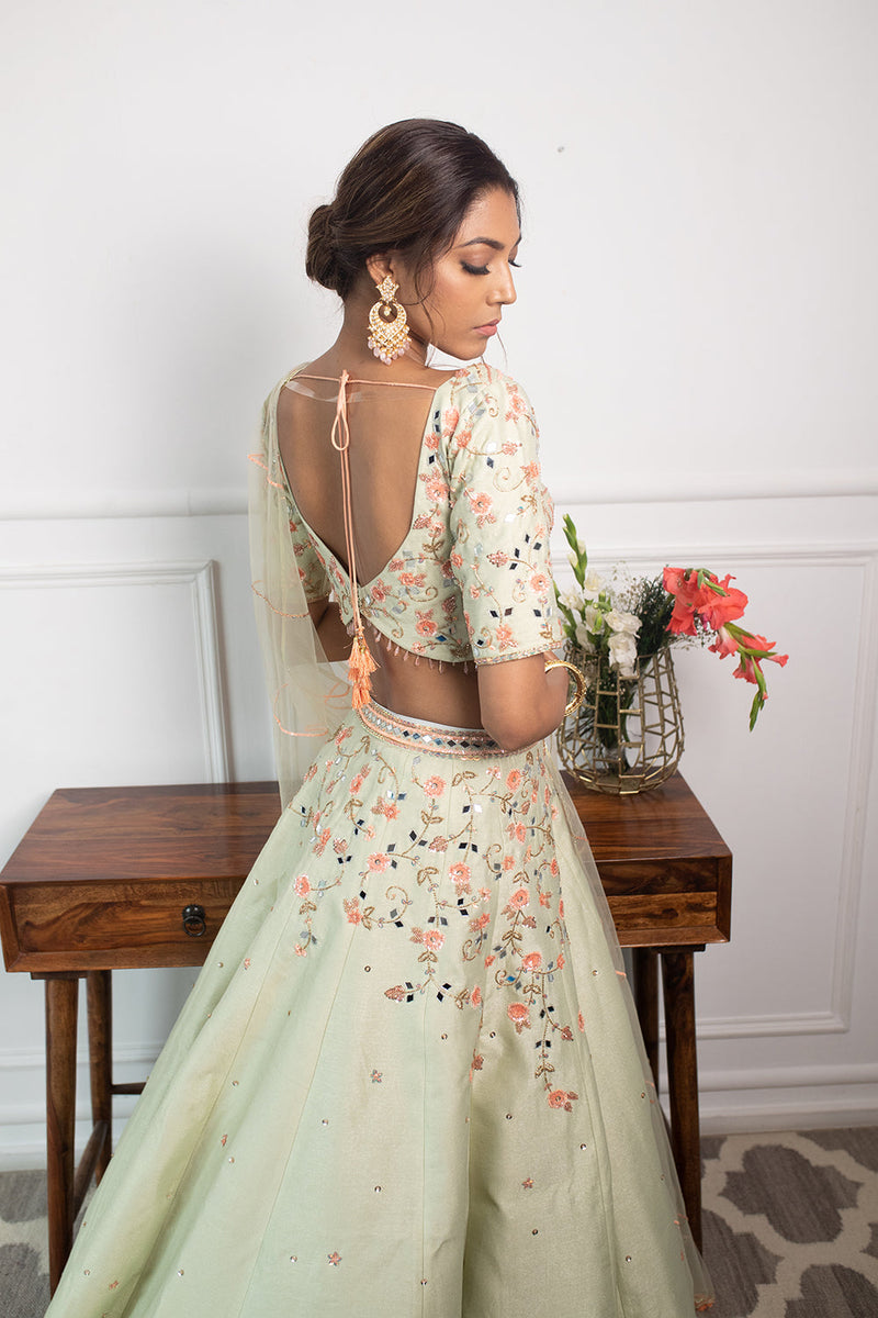 Brassica Mint Lehenga