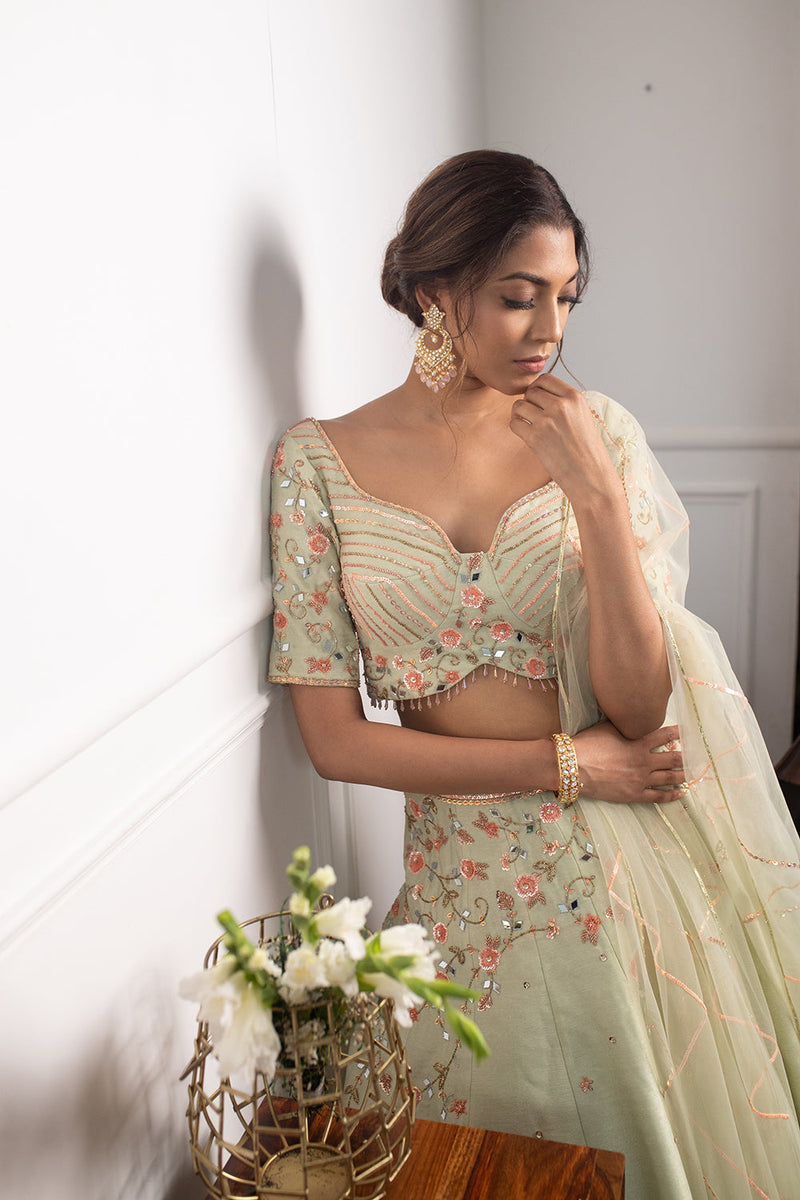 Brassica Mint Lehenga