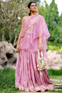 Mauve Drape Saree