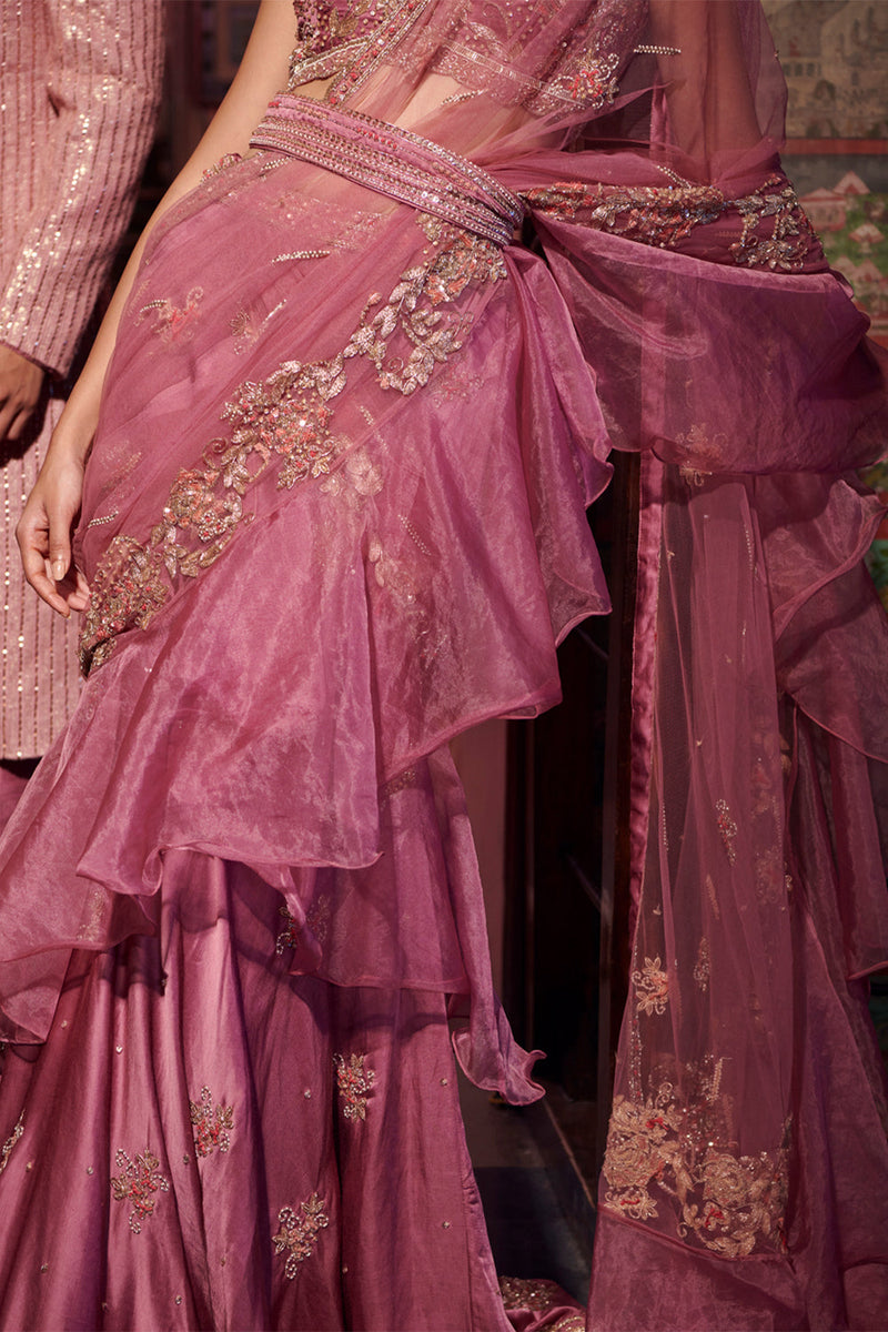 Mauve Drape Saree