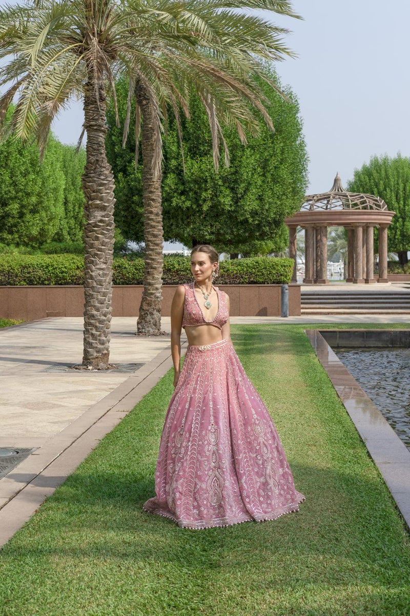 Victoria Rose Pink Lehenga Set