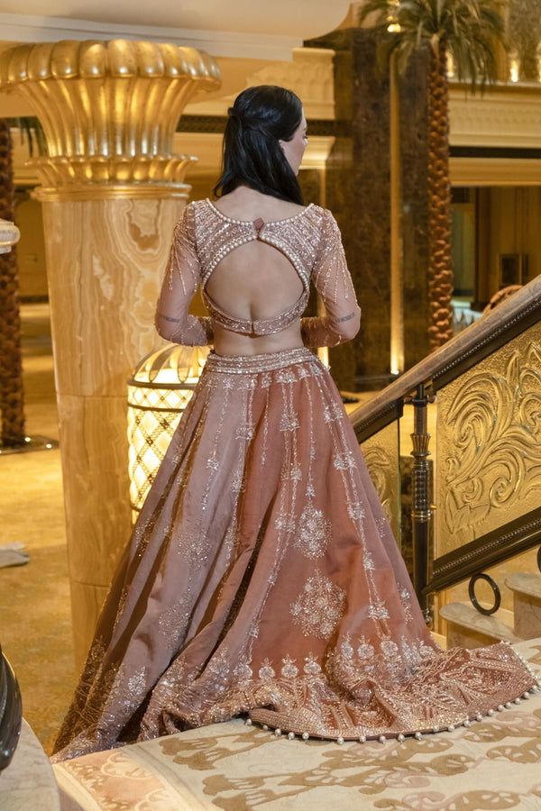 Hazel Brew Brown Lehenga Set