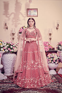 Cranberry Red Lehenga