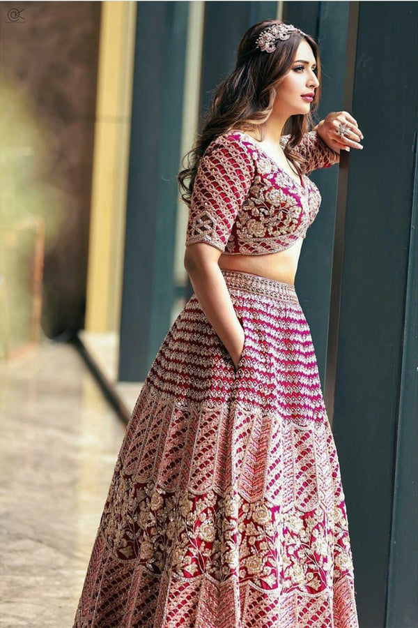 Cranberry Red Lehenga