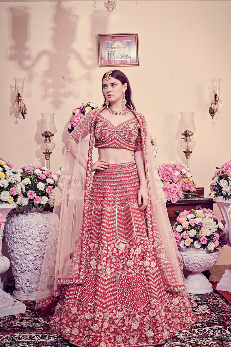 Cranberry Red Lehenga