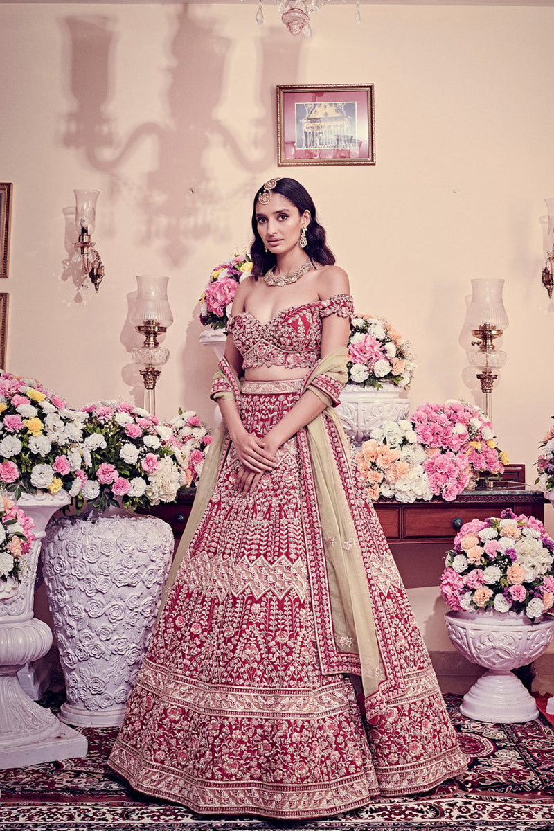 Garnet Red Lehenga