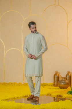 Powder Blue Long Kurta Set