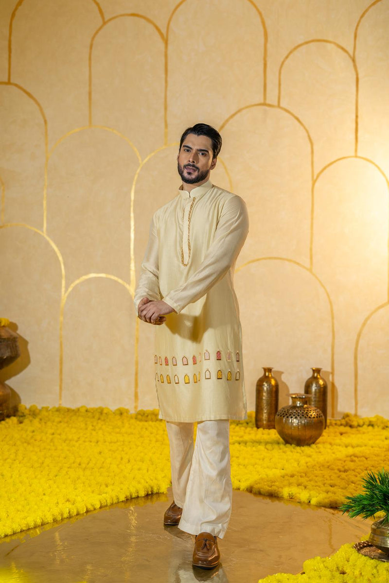 Multicolor Khidki Long Kurta Set