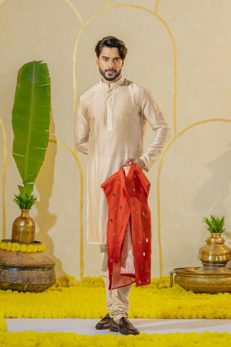 Dusty Pearl Gold Kurta Set