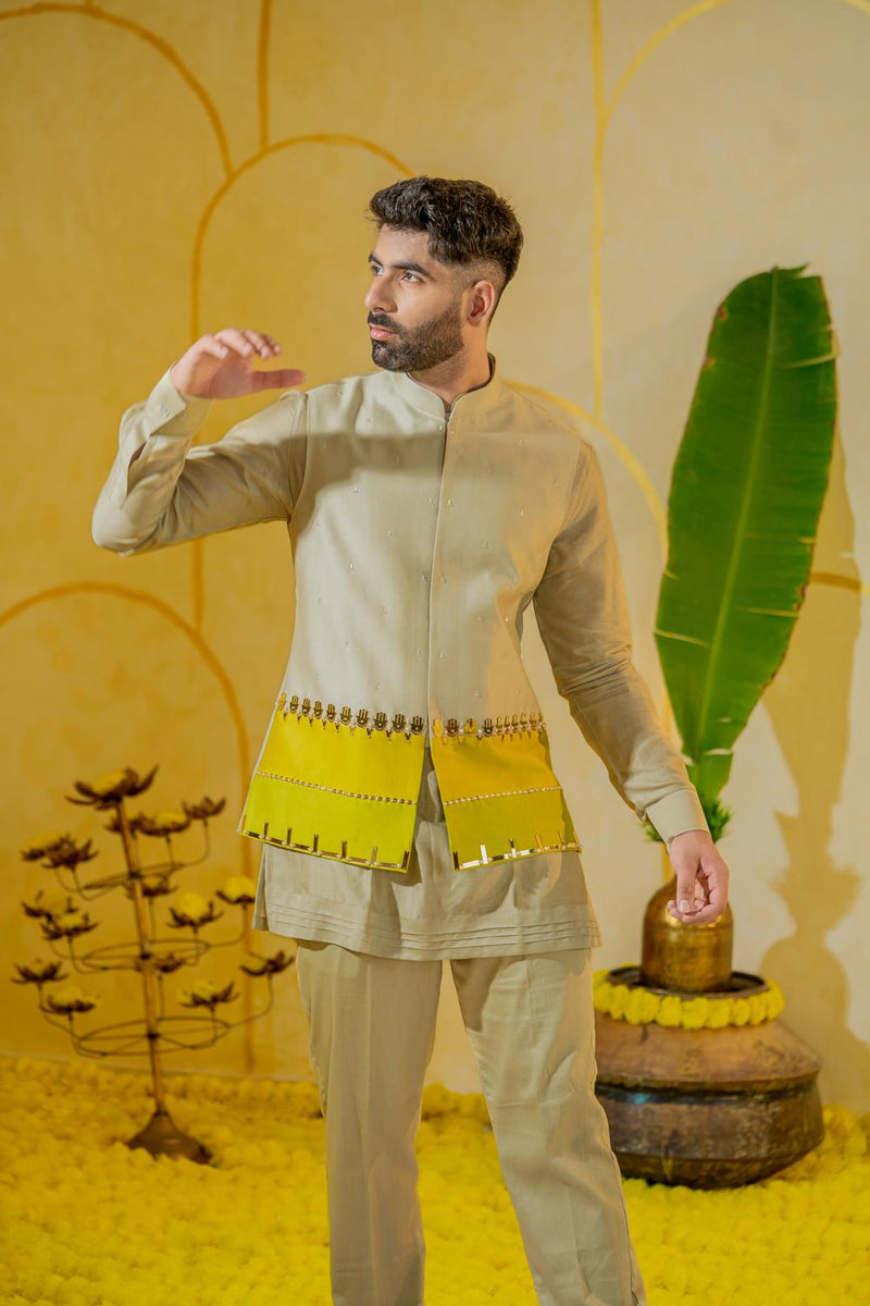 Khaki Warm Short Kurta Set