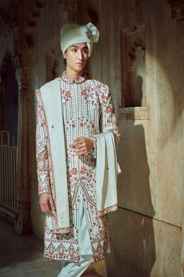 Mint Green Sherwani Set