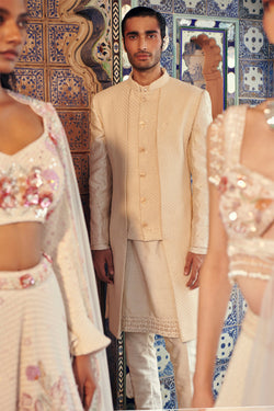 Nawabi Style, Open Jacket Set.