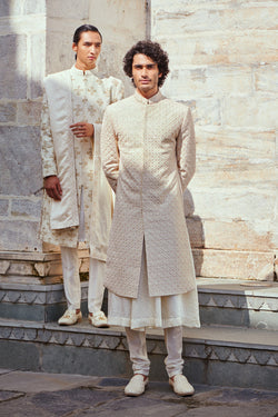 Beige Gold Sherwani