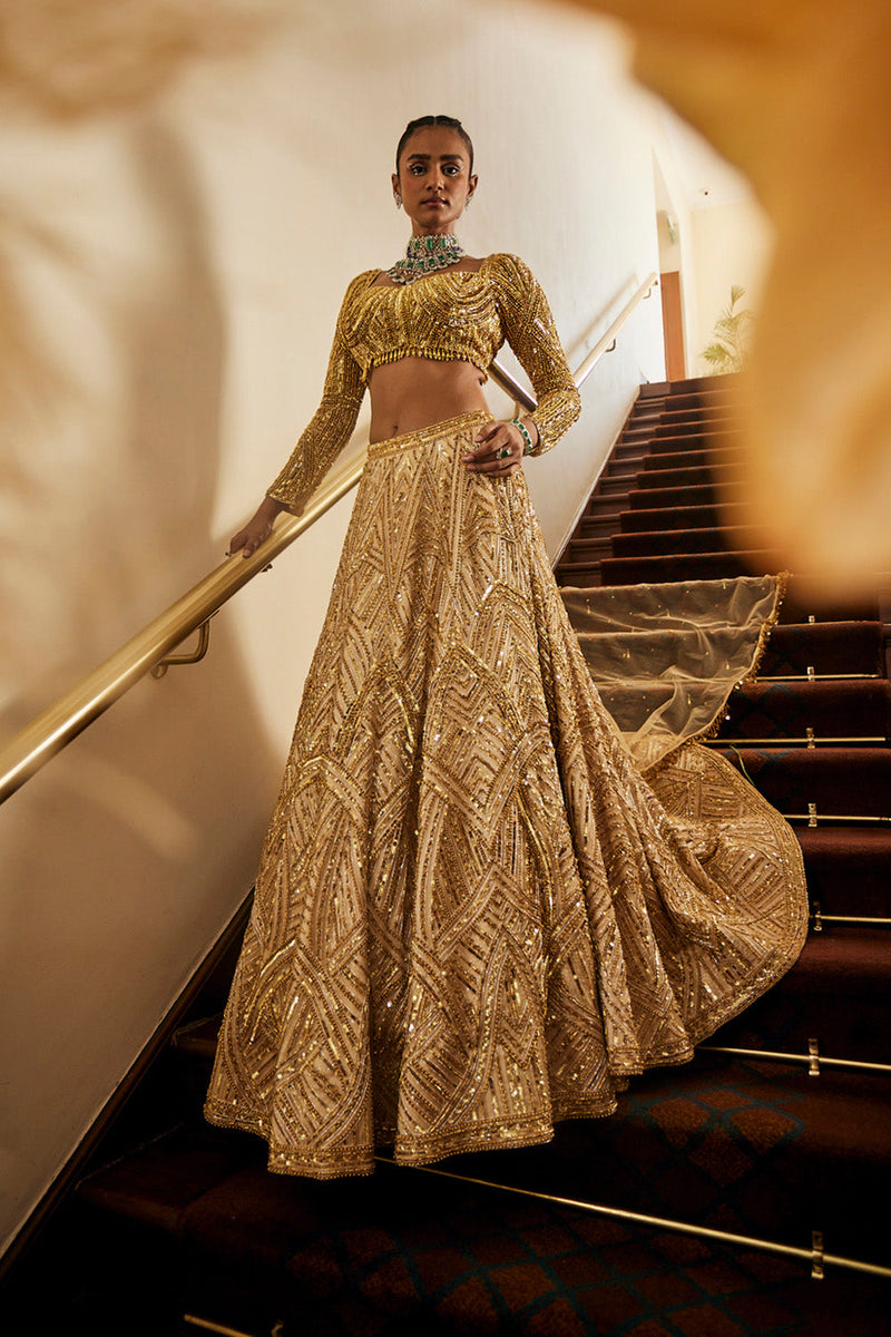 Glamour Gold Lehenga Set