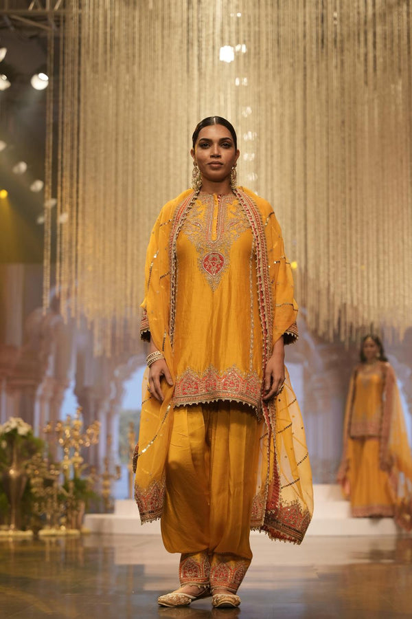 Short Kurta With Salwar And Dupatta