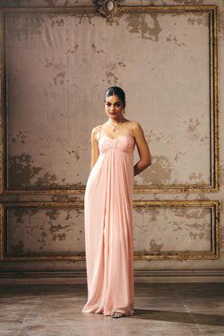 Peach Rouched Gown