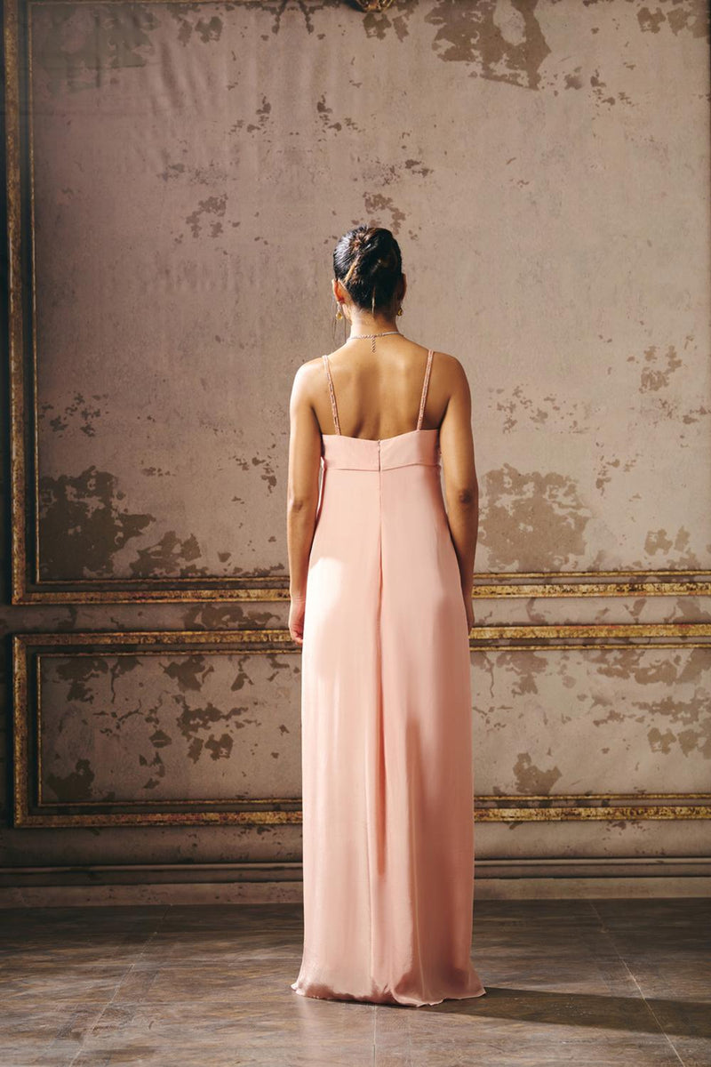 Peach Rouched Gown