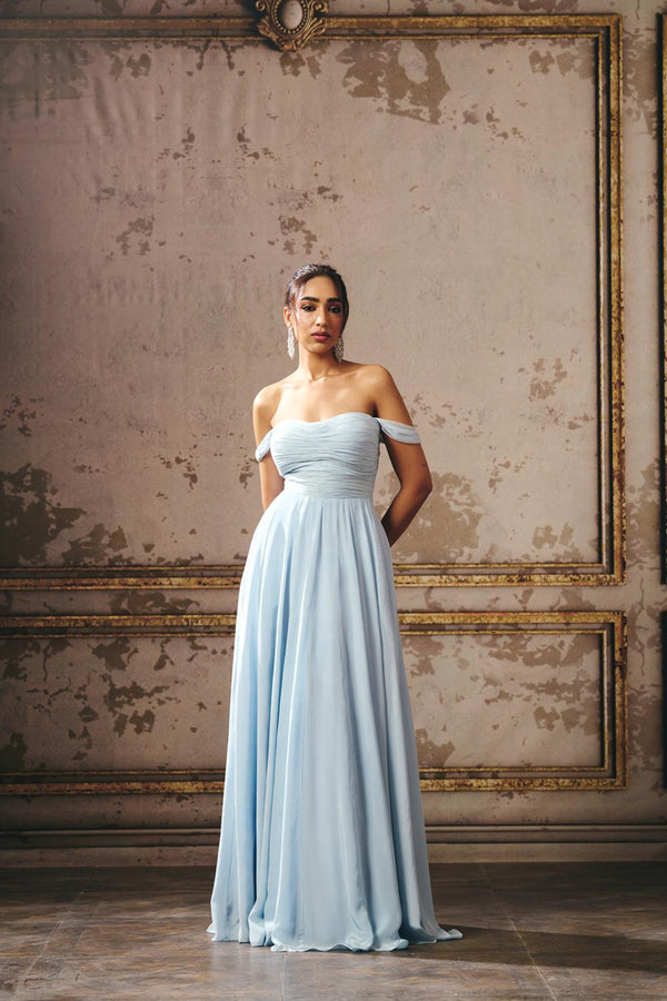 Powder Blue Rouched Gown