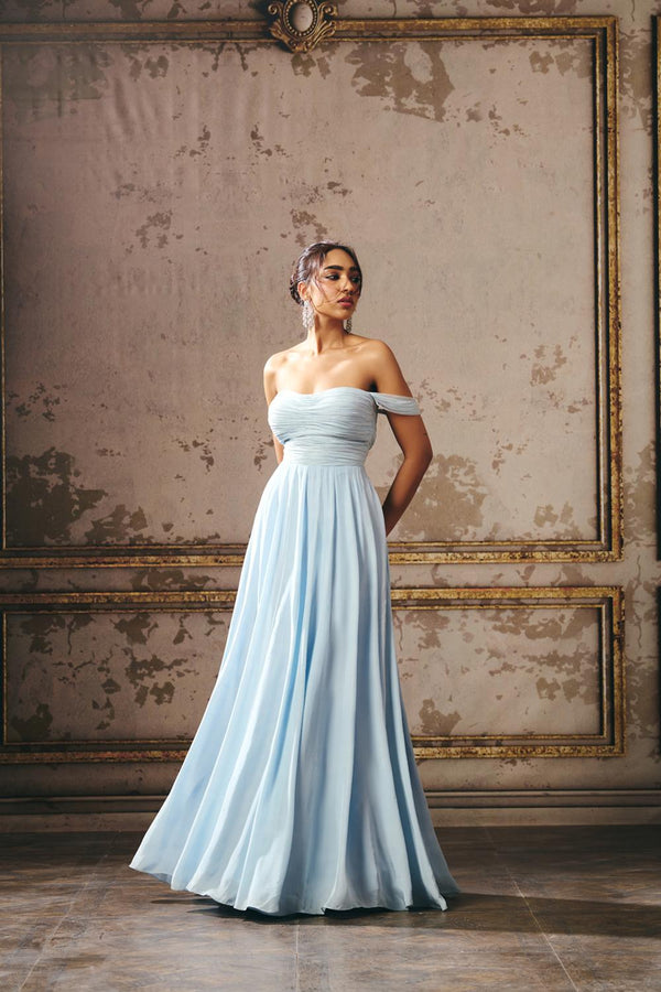 Powder Blue Rouched Gown