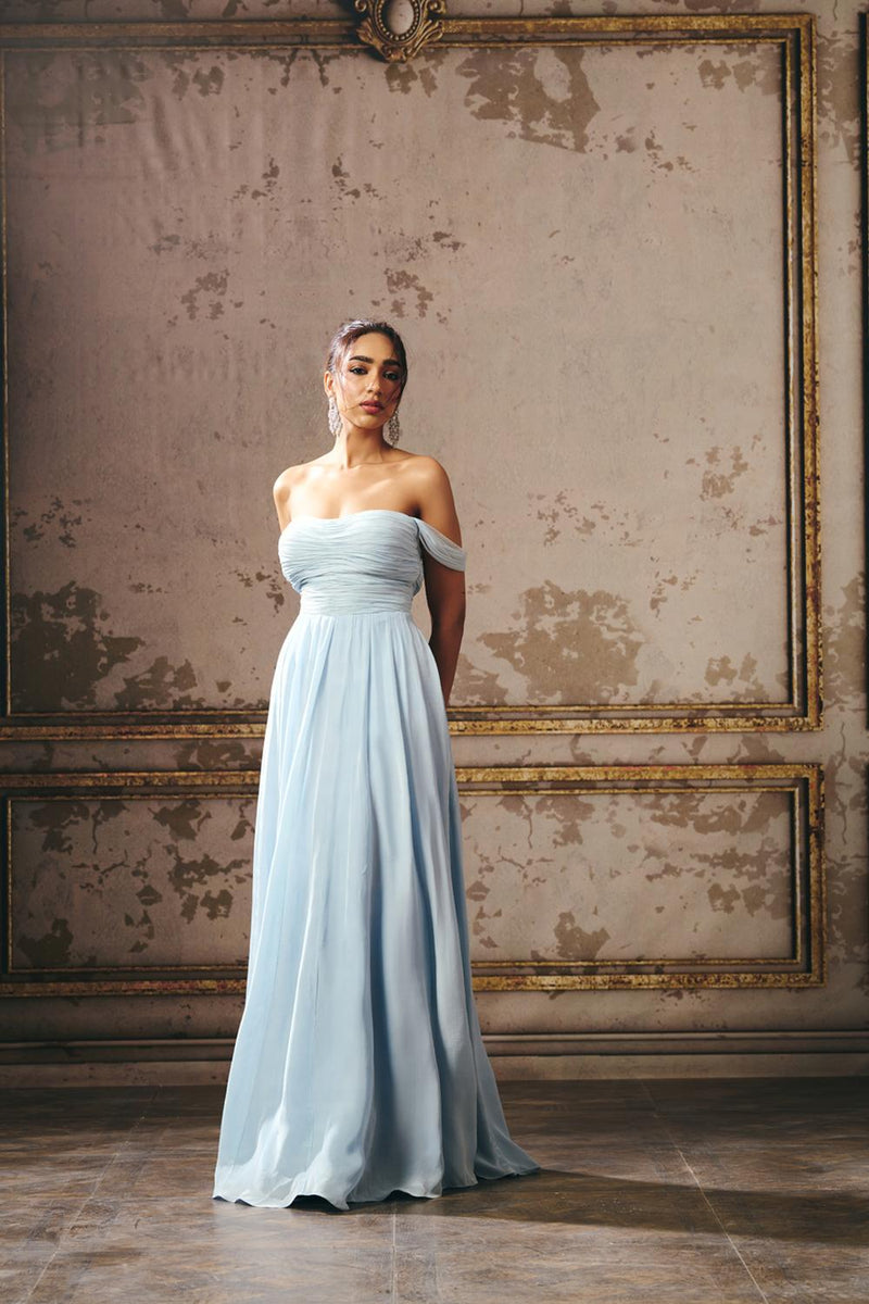 Powder Blue Rouched Gown