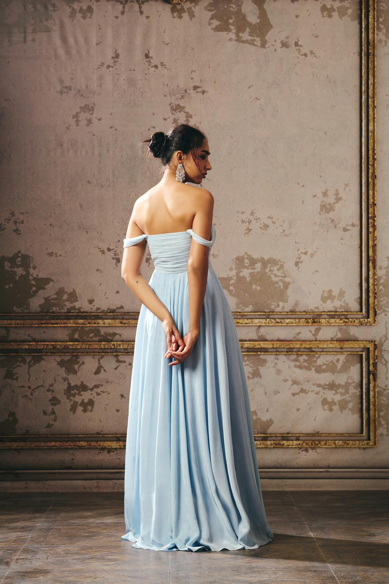 Powder Blue Rouched Gown