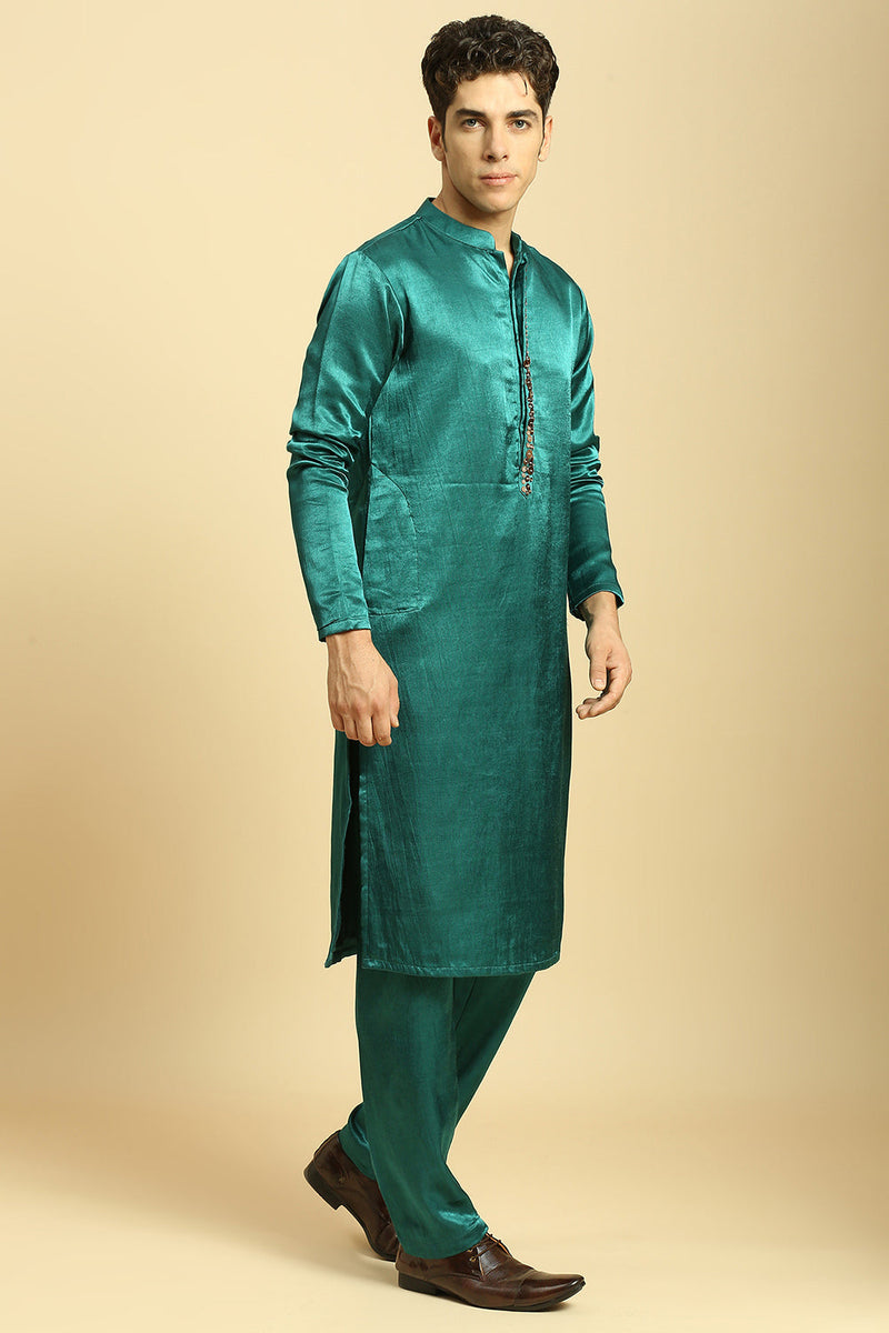 Teal Green Kurta With Pant