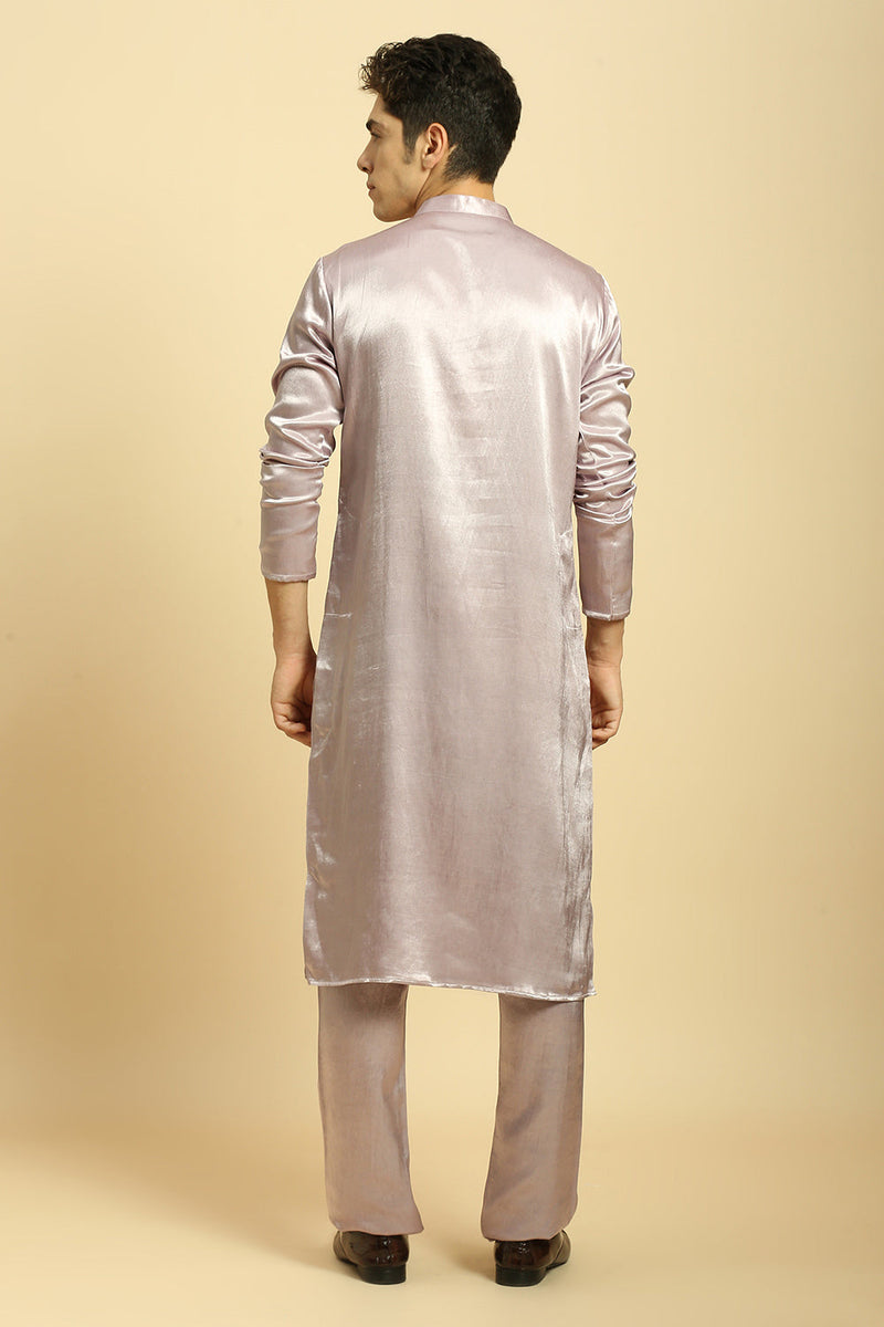 Lilac Embroidered Kurta With Pant