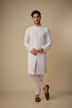 Baby Pink Embroiderd Kurta With Pant