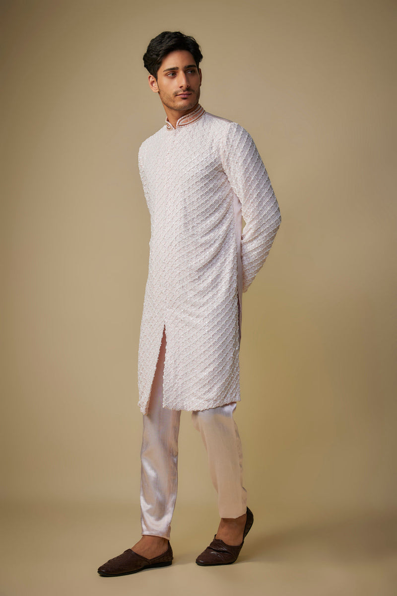 Baby Pink Embroiderd Kurta With Pant