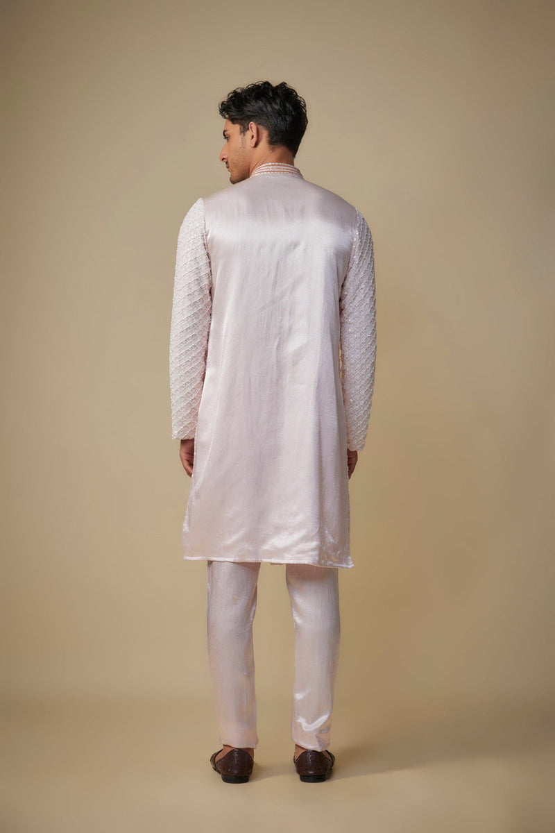 Baby Pink Embroiderd Kurta With Pant