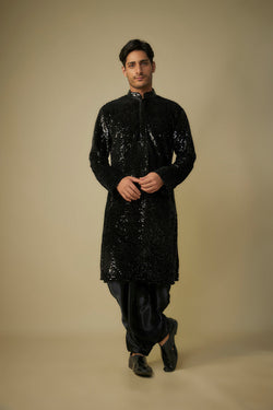 Black Sequence Kurta Set