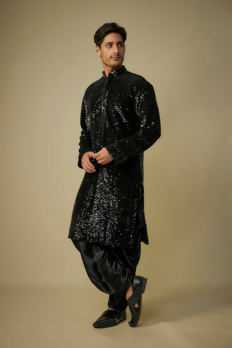 Black Sequence Kurta Set