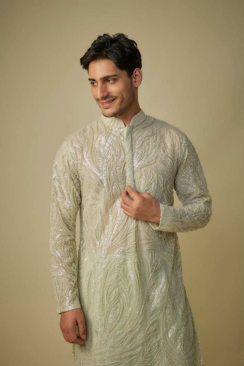 Sage Green Embroiderd Kurta Set