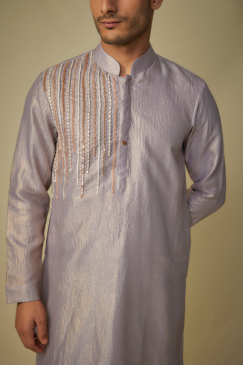 Lilac Embroiderd Kurta Set