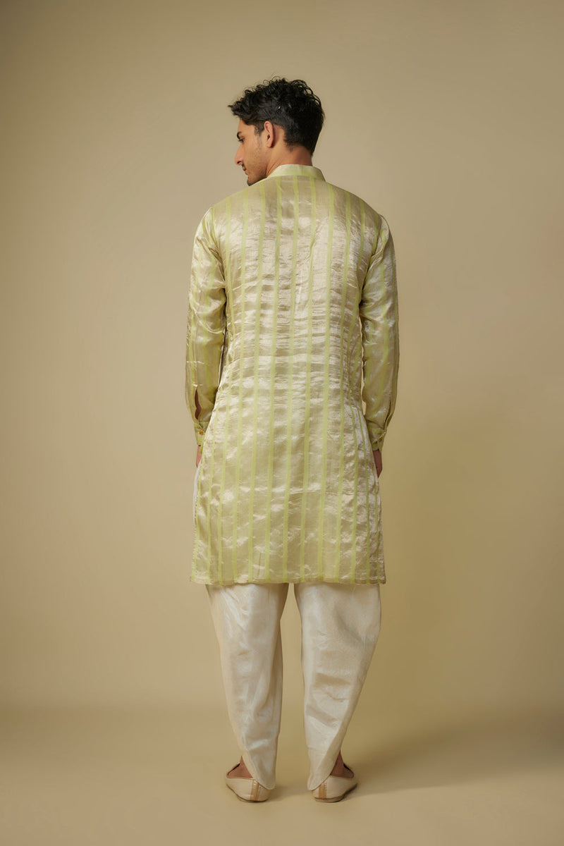 Yellow Embroiderd Kurta With Dhoti