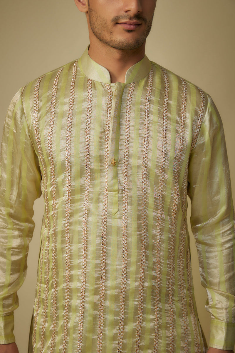 Yellow Embroiderd Kurta With Dhoti