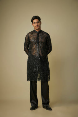 Black Embroiderd Kurta Set