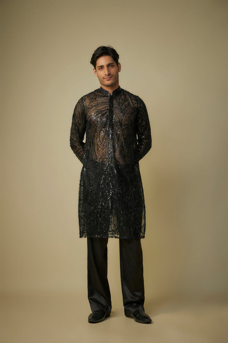 Black Embroiderd Kurta Set