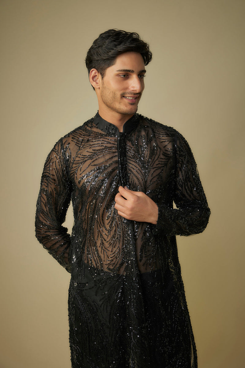 Black Embroiderd Kurta Set