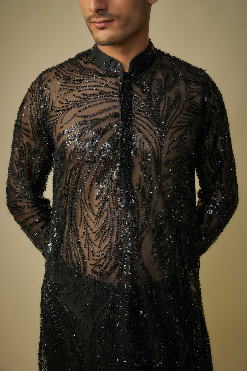 Black Embroiderd Kurta Set