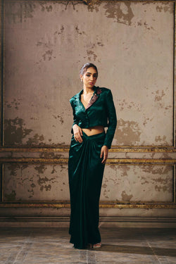 Dark Green Skirt With Blazer