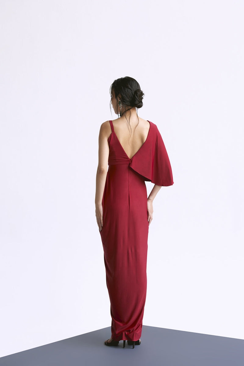 Plunge Overlap Gown