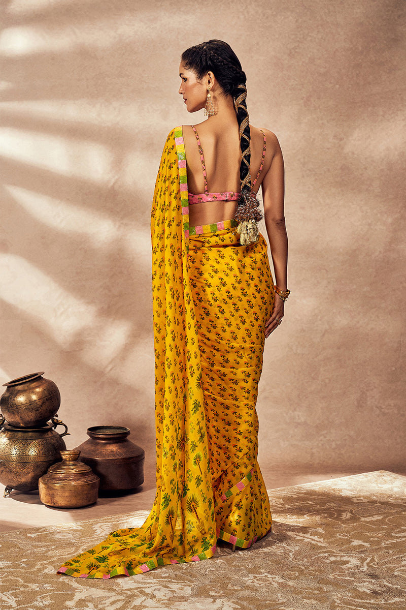 Yellow Pixie Dust Saree