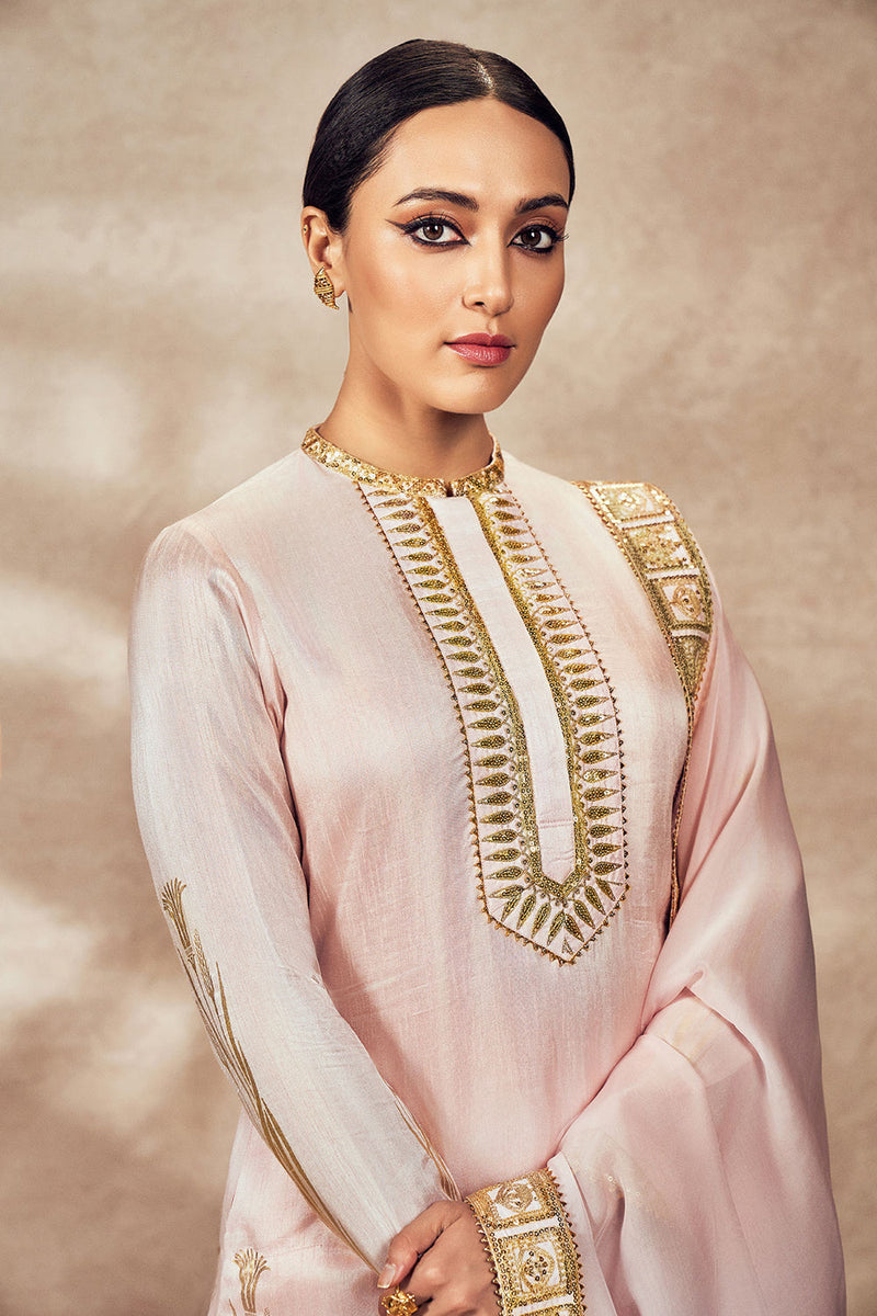 Baby Pink Whispering Lily Sharara Set