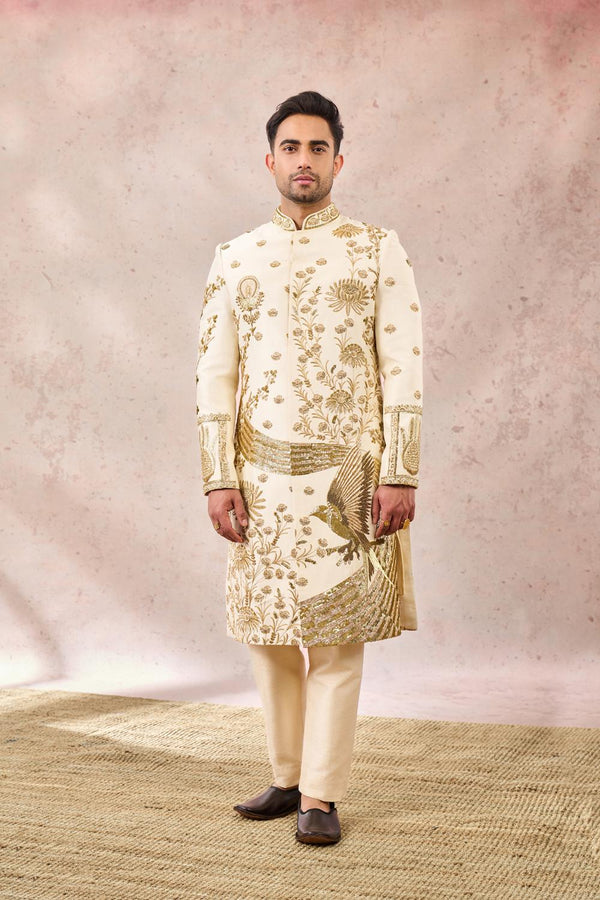 Ivory Bagh E Bahar Sherwani Set