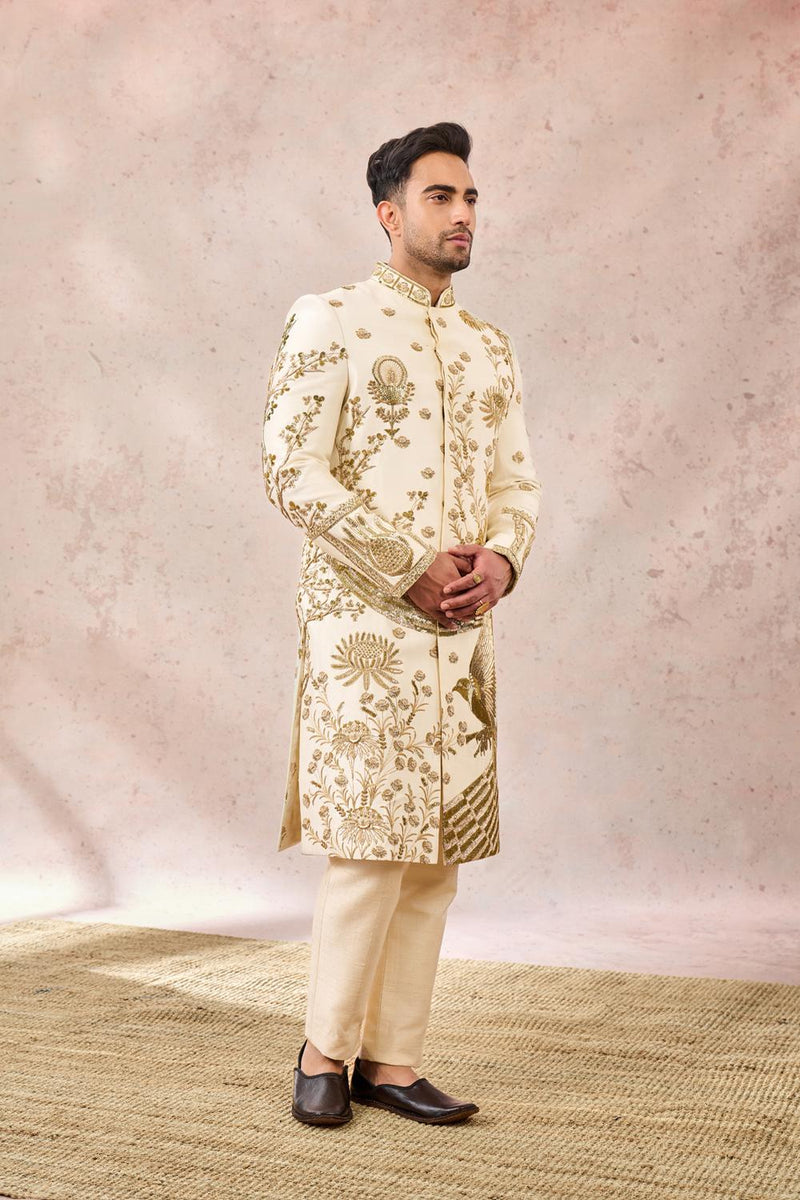 Ivory Bagh E Bahar Sherwani Set