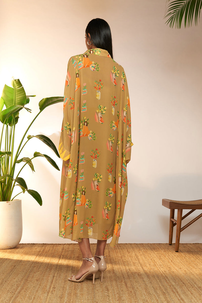 Tan Tangy Tango Collar Kaftan