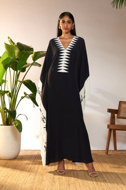 Black Slogan Kaftan