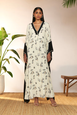 Ivory Jam & Toast Contrast Kaftan